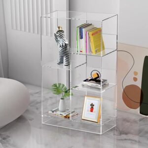 ONELUX 2306 Multi-Functional Acrylic Storage Rack,Shelf Opening, Bedroom Living Room Bathroom Vertical Bookcase, Display Shelf, Storage Organizer, (5 Cube)