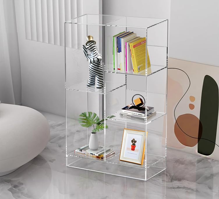 ONELUX 2306 Multi-Functional Acrylic Storage Rack,Shelf Opening, Bedroom Living Room Bathroom Vertical Bookcase, Display Shelf, Storage Organizer, (5 Cube)