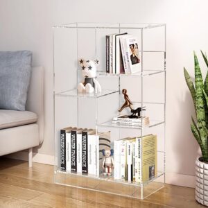 ONELUX 2306 Multi-Functional Acrylic Storage Rack,Shelf Opening, Bedroom Living Room Bathroom Vertical Bookcase, Display Shelf, Storage Organizer, (5 Cube)