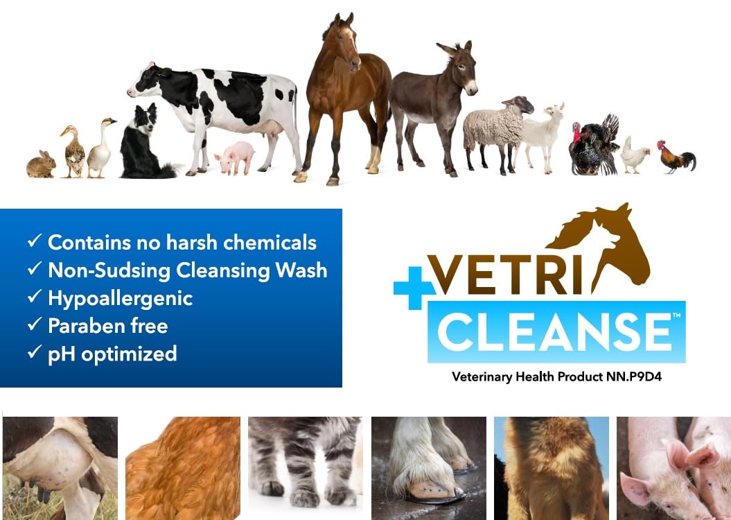 VetriCleanse Pet Itch Relief & Wound Care Spray with Hypochlorous Acid - Skin + Coat Care - Dog & Cat Deodorizer, Eye Cleaner & Ear Cleaner for All Animals - 225ml