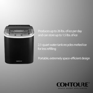 CONTOURE RV Ultra-Compact Portable Ice Maker | Perfect for RV's | Produces 26 lbs. of Ice Daily | Convenient Handle and Electronic Controls | ICE-50BK