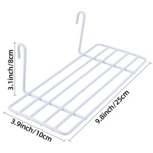 Yaegoo 8 Pack Grid Wall Shelves, White Wire Straight Shelf with Hook, Hanging Shelf for Wall Grid Panel, Wall Organizer for Home Supplies, 9.8" L x 3.9" D