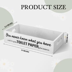 Lineshading Bathroom Decor Box Toilet Tank Tray Paper Holder with Handle Basket Storage Organizer for Livingroom Bathroom Tank Topper Counter for Decor Birthday Christmas gifts