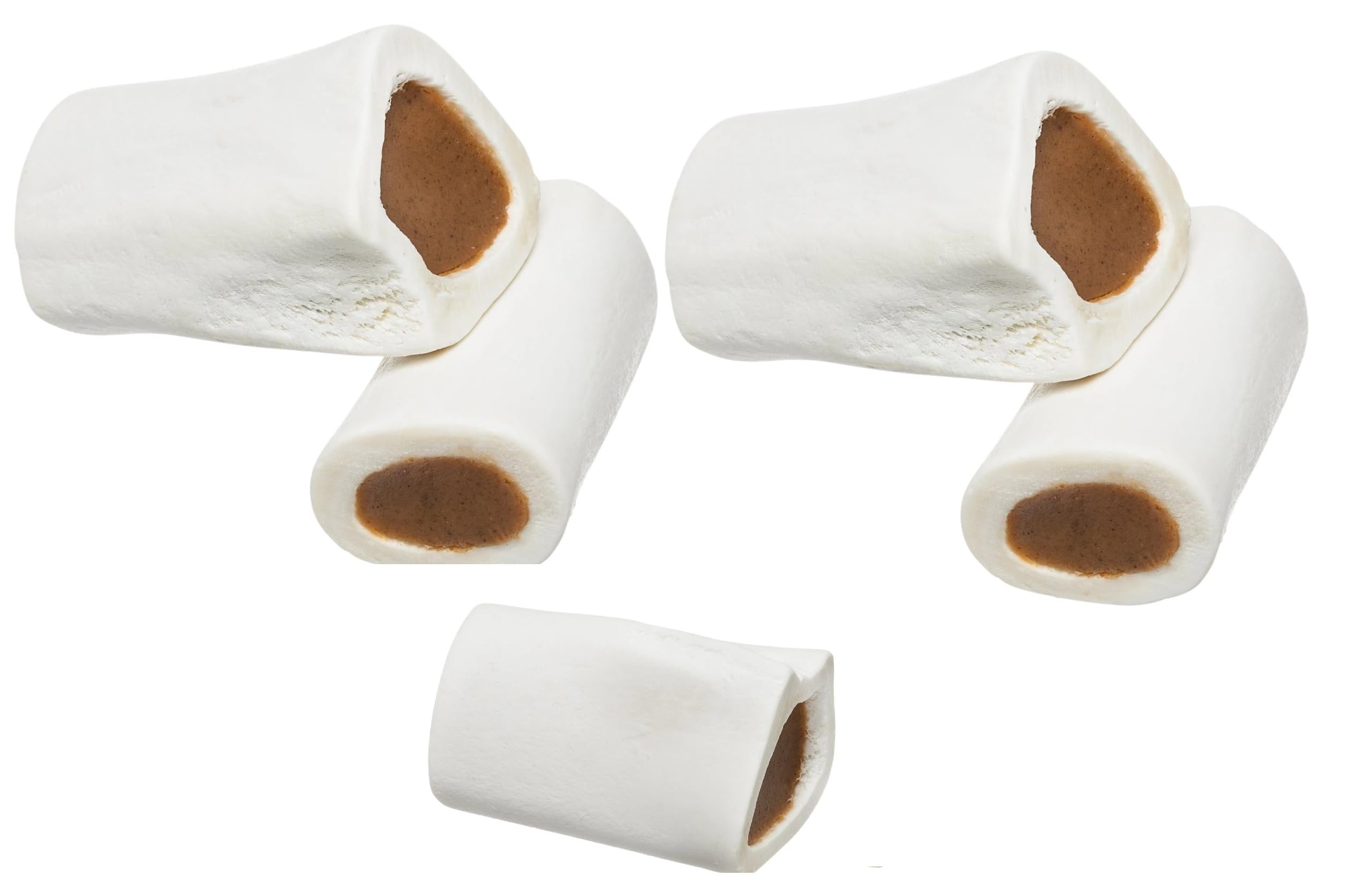 MPP Stuffed Bully Shin Bones 4 Inch Refillable Nutritious Hard Dog Dental Care Chews (4 Bones)