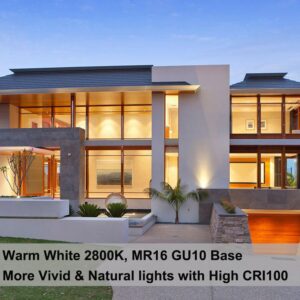 Vannise MR16 GU10 Bulb 35W, 6 Pack High Output GU10+C 120V 35W Bulb with GU10 Base, Long Lasting GU10 Halogen Bulb Warm White 2800K, GU10 Dimmable, GU10 120V 35W for Candle Warmer, Track Lighting