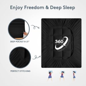 Queen Mattress Topper, Extra Thick Mattress Pad Cover, Cooling Mattress Topper Pillow Top with Down Alternative Fill with 8-21 Inch Deep Pocket Mattress Cover, 60 x 80 Inch,Black