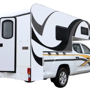 Truck Camper with Bed/Foldable Sofa/Bathroom/Kitchen and Cabinets.