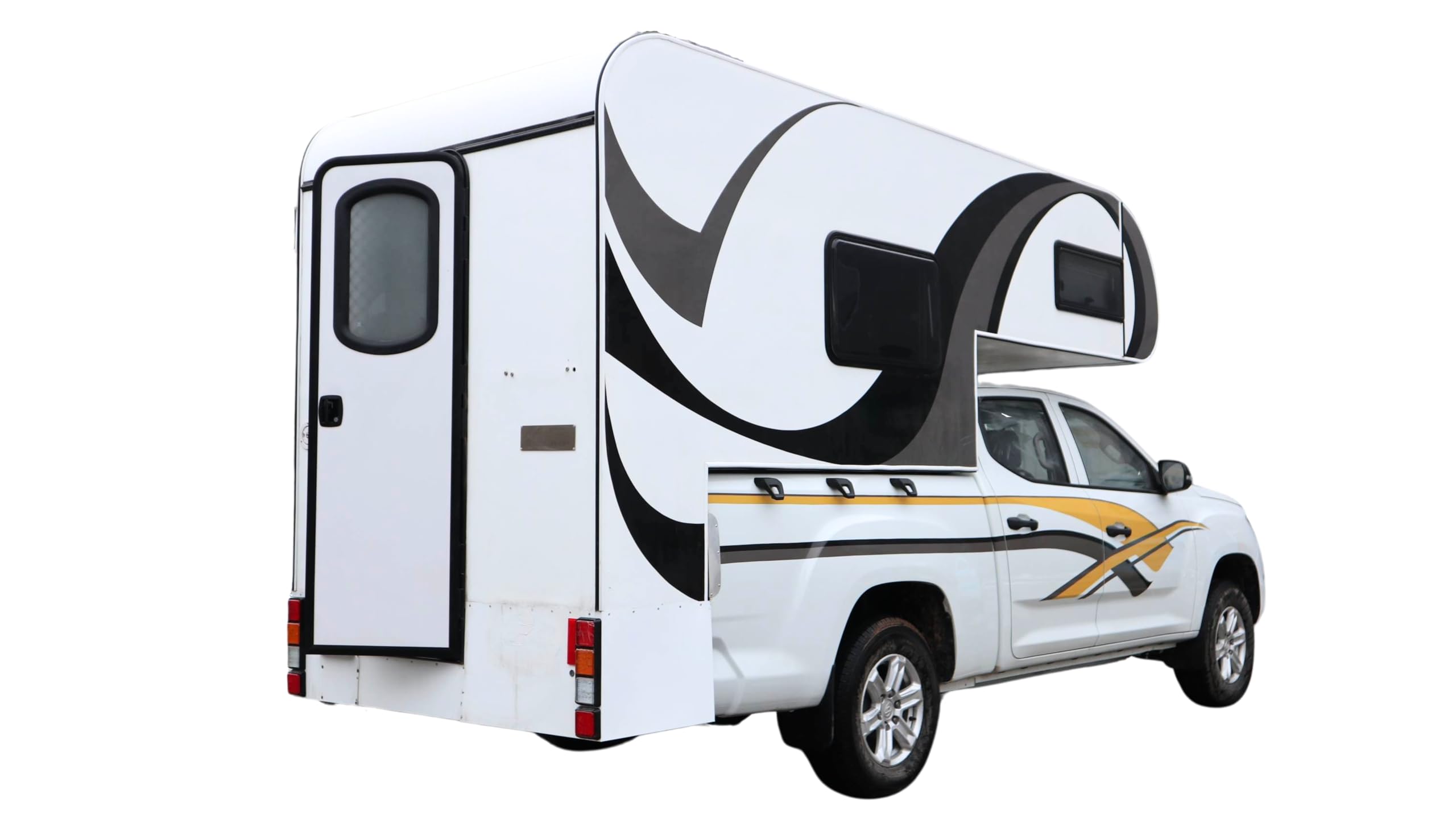 Truck Camper with Bed/Foldable Sofa/Bathroom/Kitchen and Cabinets.