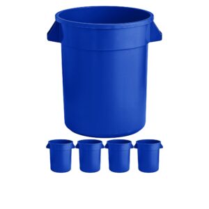 mix.home 32 gallon round trash bin garbage can outdoor yard trash can trash barrels garbage drum heavy duty trash can industrial trash can kitchen trash bin (5, blue)