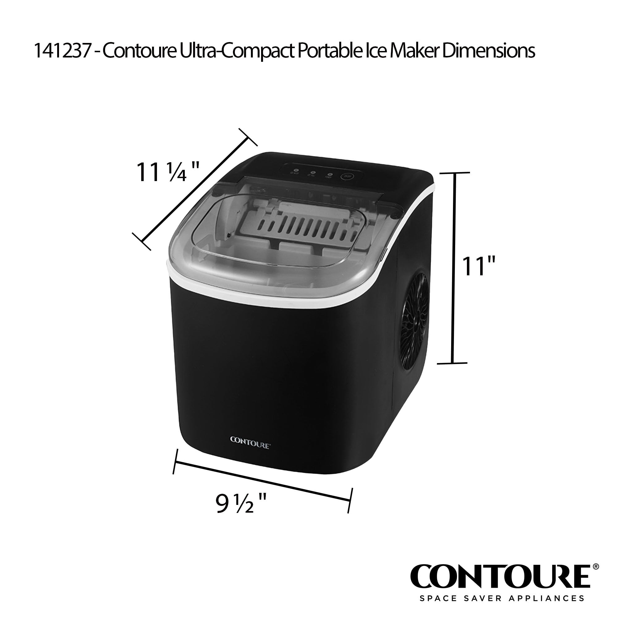 CONTOURE RV Ultra-Compact Portable Ice Maker | Perfect for RV's | Produces 26 lbs. of Ice Daily | Convenient Handle and Electronic Controls | ICE-50BK