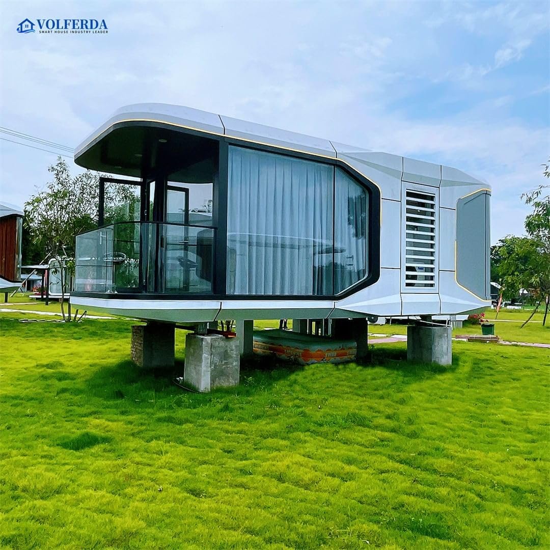 Outdoor Luxury Home with Thickened Steel Frame, Aluminum Exterior Panels, Sliding Door, Smart Toilet, Water Heater, Shower (28m²)