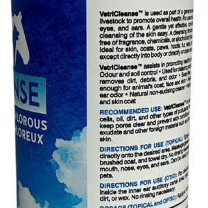 VetriCleanse Pet Itch Relief & Wound Care Spray with Hypochlorous Acid - Skin + Coat Care - Dog & Cat Deodorizer, Eye Cleaner & Ear Cleaner for All Animals - 225ml