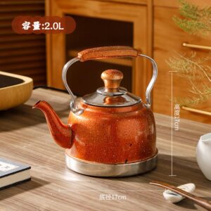 WhistlingTea Kettle for Stovetop, Stainless Steel Water Teapot Boilers for Stovetops, Induction Stone Kettle with Loud Whistle - Perfect for Preparing Hot Water, Coffee,Milk,Orange,2L