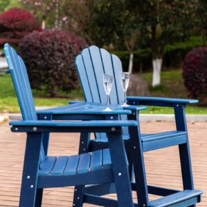 Bed Bath & Beyond Tall Adirondack Chair Set of 2 Outdoor Patio Adirondack Barstools Navy Blue