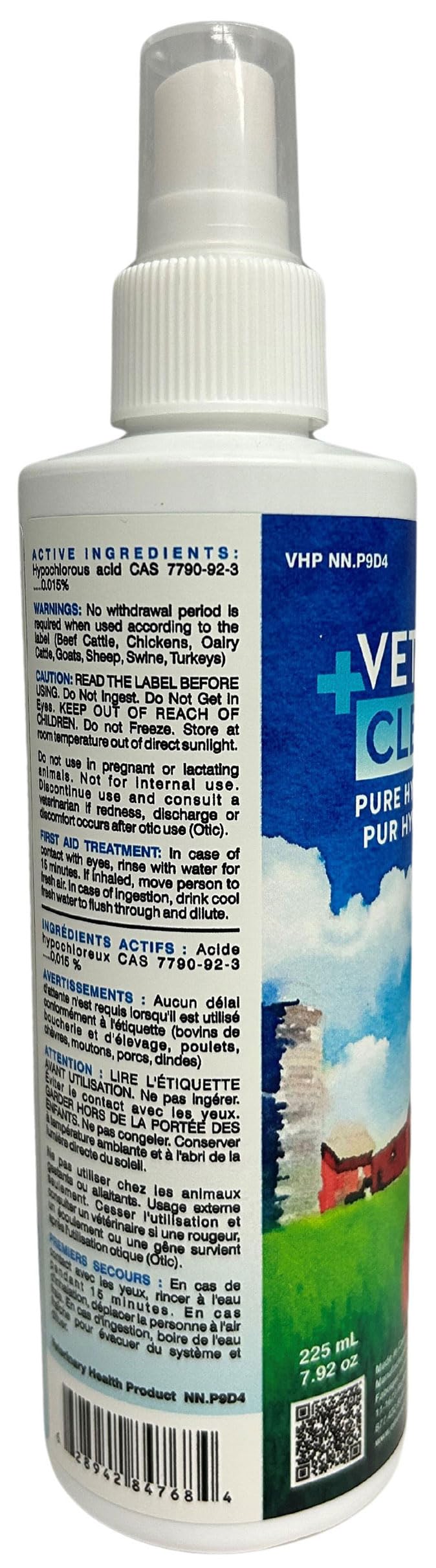 VetriCleanse Pet Itch Relief & Wound Care Spray with Hypochlorous Acid - Skin + Coat Care - Dog & Cat Deodorizer, Eye Cleaner & Ear Cleaner for All Animals - 225ml