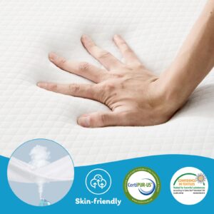 wOod-it Folding Mattress, 4 inch Tri-Fold Memory Foam Mattress Topper for Camping, Foldable Guest Bed, Portable Travel Mat with Washable Cover, 75"×38"×4", White