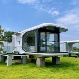 outdoor luxury home with thickened steel frame, aluminum exterior panels, sliding door, smart toilet, water heater, shower (28m²)