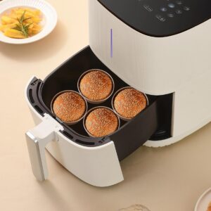 Ramekins for Air Fryer 2Pcs Air Fryer Egg Mould 4.5'' Air Fryer Egg Poacher Non Stick Cake Pan Muffin Tin Baking Moulds for Fried Egg Muffin Sandwiches Air Fryer Egg Mould