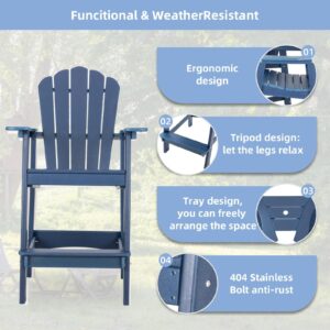 Bed Bath & Beyond Tall Adirondack Chair Set of 2 Outdoor Patio Adirondack Barstools Navy Blue