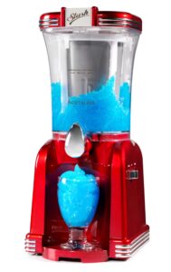 nostalgia frozen drink maker and margarita machine for home - 32-ounce slushy maker with stainless steel flow spout - easy to clean and double insulated - retro red