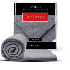 Dabline 80" x 80" Felt Fabric - Ideal for DIY Crafts, Tufting, Sewing and Padding - 1.6mm Thick Acrylic Felt Roll 6.6x6.6 ft