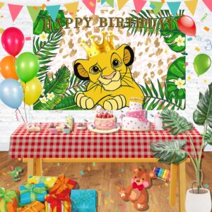 The Lion King Backdrop for Birthday Party Decorations, Wild Jungle Background for Baby Shower Party Cake Table Decorations Supplies, The Lion King Theme Banner, 5x3ft