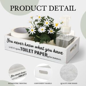 Lineshading Bathroom Decor Box Toilet Tank Tray Paper Holder with Handle Basket Storage Organizer for Livingroom Bathroom Tank Topper Counter for Decor Birthday Christmas gifts