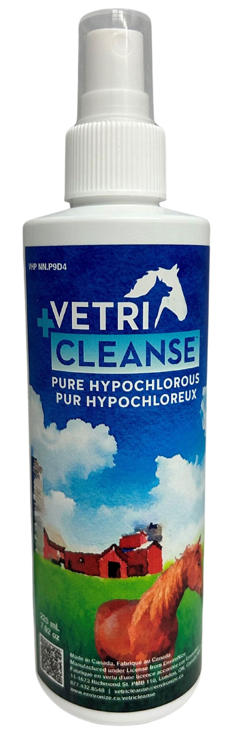 VetriCleanse Pet Itch Relief & Wound Care Spray with Hypochlorous Acid - Skin + Coat Care - Dog & Cat Deodorizer, Eye Cleaner & Ear Cleaner for All Animals - 225ml