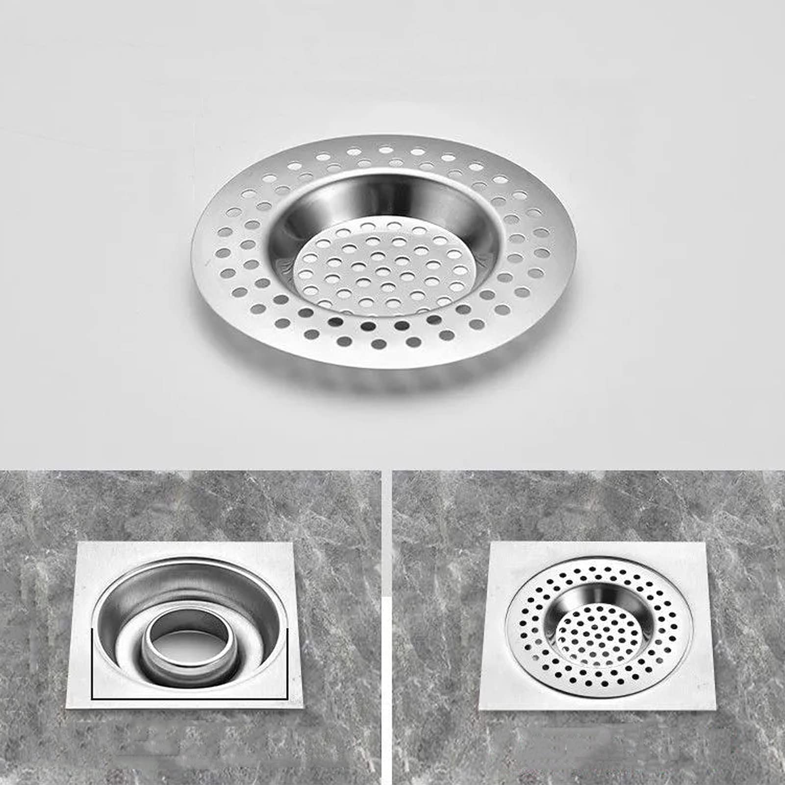 VIPERMARK 2Pcs Stainless Steel Kitchen Sink Filter Plug,Bathtub/Shower Filter Drain Protector 3 Inches 7.5 Centimeters-75mm