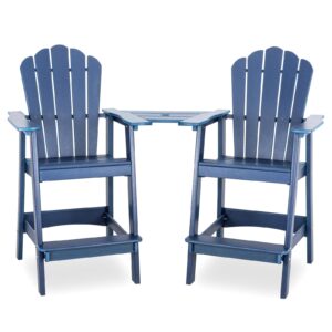 Bed Bath & Beyond Tall Adirondack Chair Set of 2 Outdoor Patio Adirondack Barstools Navy Blue