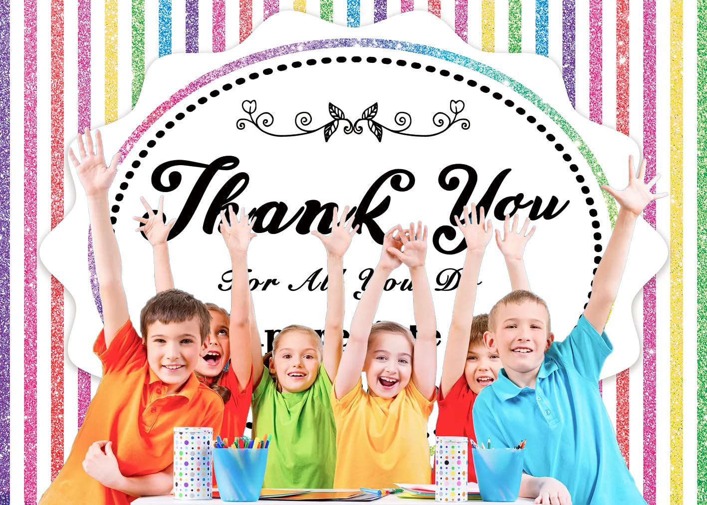 Thank You for All You Do Backdrop 7x5FT We Appreciate You Banner Decoration Congratulations Graduates Photography Background Thanks for Teacher Doctor Nurses Staff Retirement Party Supplies