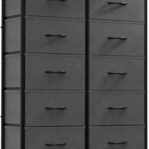 FXLCMUS 10-Drawers Perfume Organizer and Toy Storage Units Lightweight Junk Drawer Organizer Tower Tall Nightstand Dresser for Closet,Bedroom,Living Room,Hallway