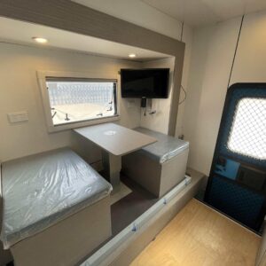 Truck Camper with Bed/Foldable Sofa/Bathroom/Kitchen and Cabinets.