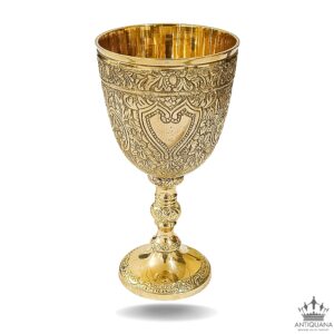 ANTIQUANA Royal Wine Goblet Solid Brass Handmade Premium Wine Cup Medieval Decor Gothic Chalice Ancient Elegant Wine Goblet (Pack of - 1)