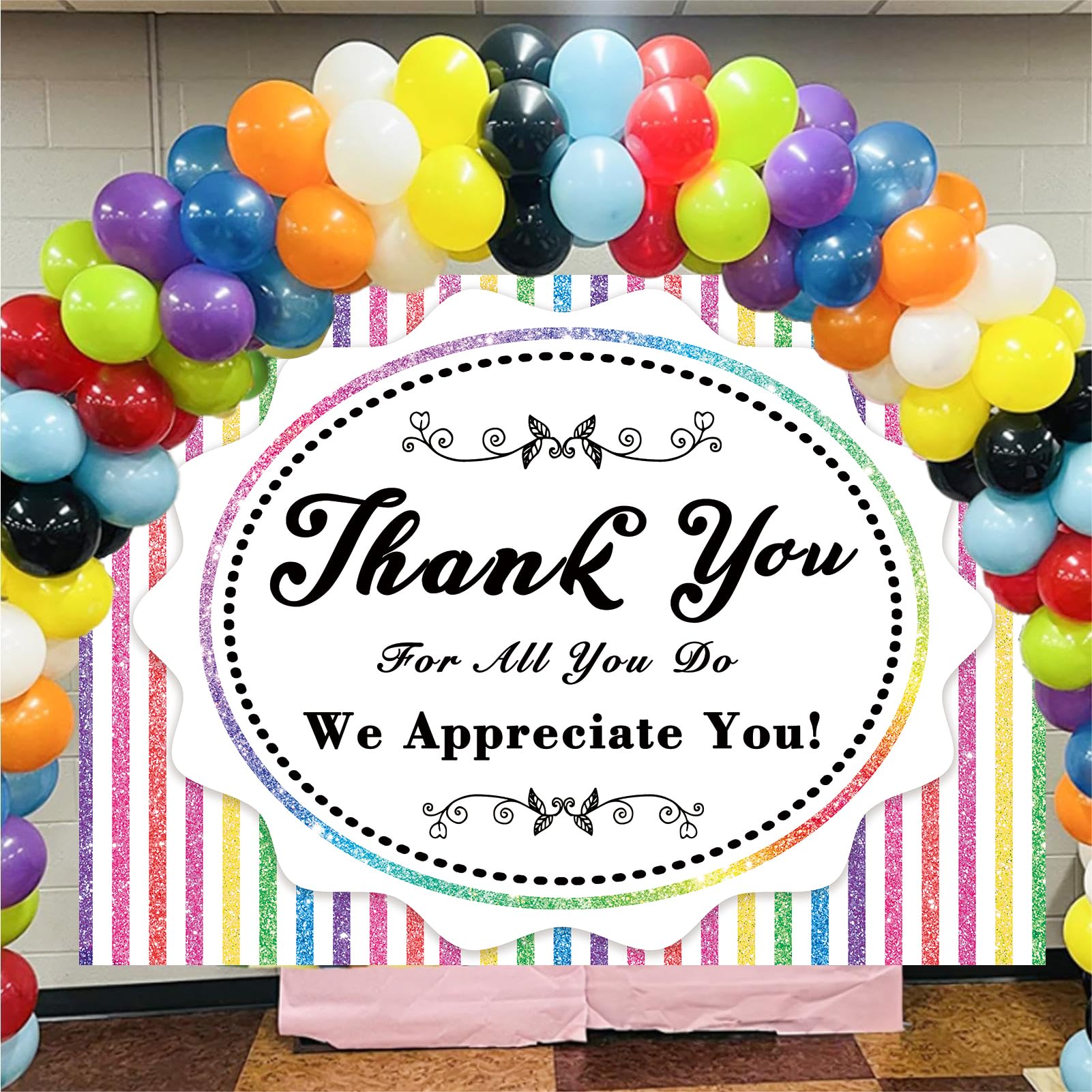 Thank You for All You Do Backdrop 7x5FT We Appreciate You Banner Decoration Congratulations Graduates Photography Background Thanks for Teacher Doctor Nurses Staff Retirement Party Supplies