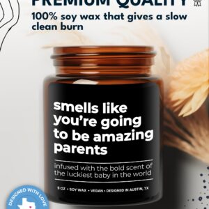 Amazing Parents Candle, Unique Gifts for New Parents for Mother's Day & Father's Day, New Parents Gifts for Couples, Gender Reveal Gifts for Parents to Be, Mom and Dad Gifts for New Parents