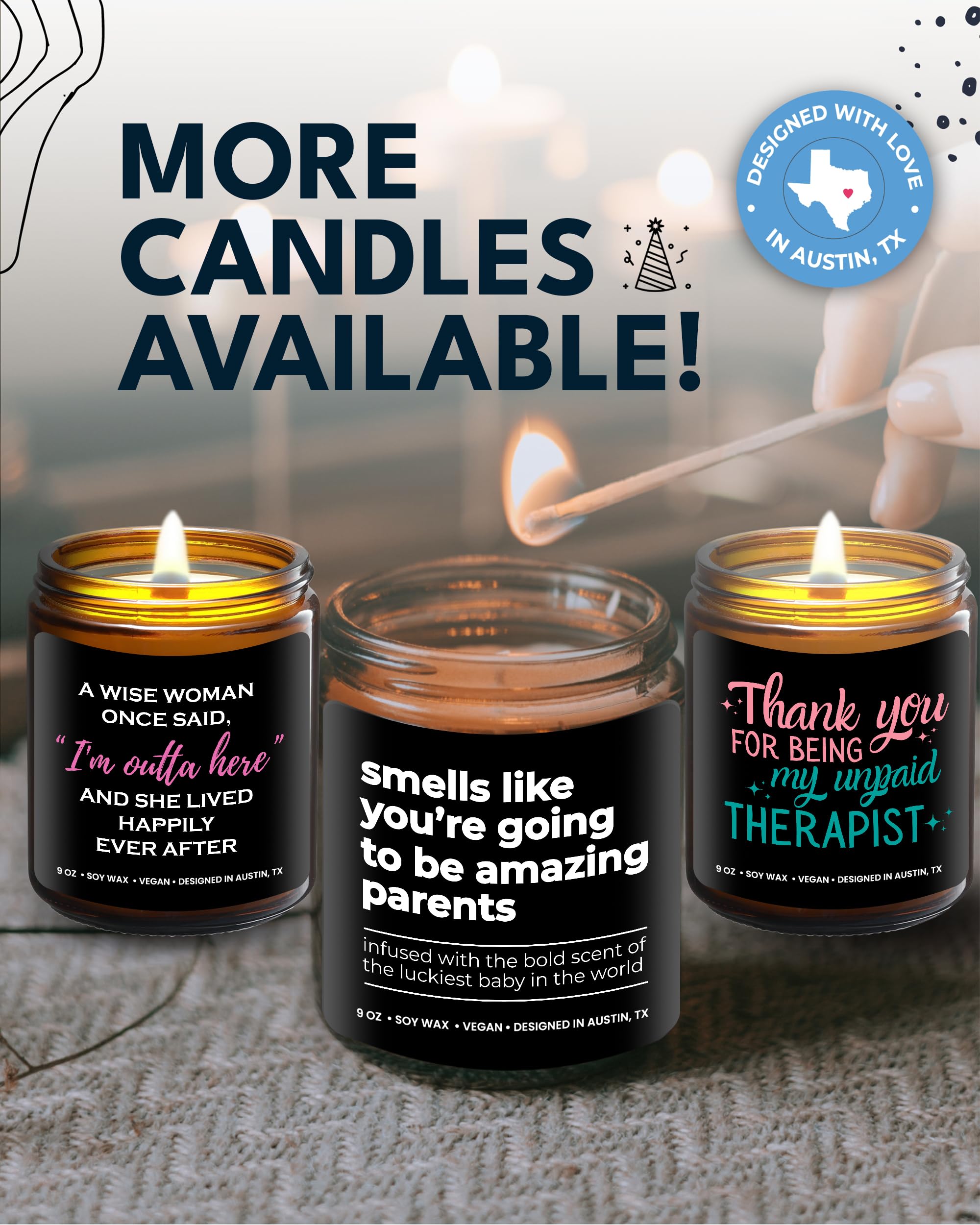 Amazing Parents Candle, Unique Gifts for New Parents for Mother's Day & Father's Day, New Parents Gifts for Couples, Gender Reveal Gifts for Parents to Be, Mom and Dad Gifts for New Parents