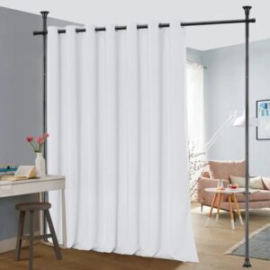 room divider curtain rod, no drilling tension rod room dividers for partitions, 28-70inch(w) 4-10ft (h) adjustable heavy duty floor to ceiling wall divider hanging curtains for separation matte black