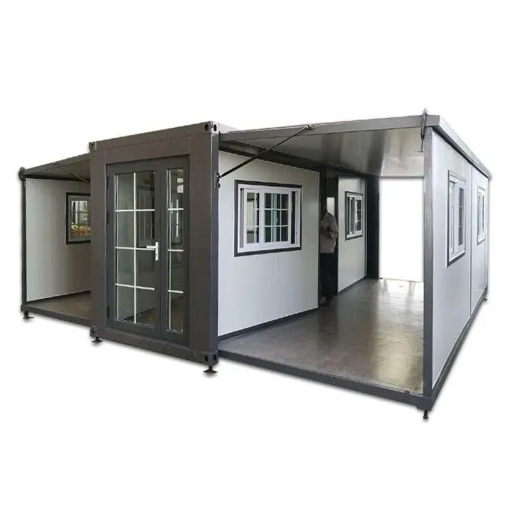 Portable Prefabricated Tiny Home. 20ft Double Wing Expansion Home Box. Mobile Expandable Plastic Prefab House for (Hotel, Booth, Office, Guard House, Shop, Villa, Warehouse, Workshop).