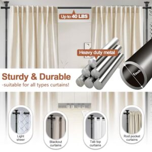 Room Divider Curtain Rod, No Drilling Tension Rod Room Dividers for Partitions, 28-70inch(W) 4-10ft (H) Adjustable Heavy Duty Floor to Ceiling Wall Divider Hanging Curtains for Separation Matte Black