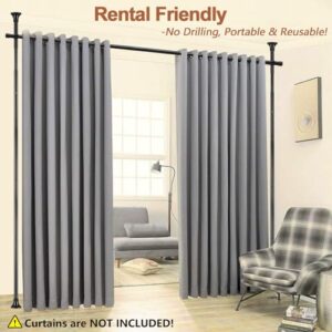 Room Divider Curtain Rod, No Drilling Tension Rod Room Dividers for Partitions, 28-70inch(W) 4-10ft (H) Adjustable Heavy Duty Floor to Ceiling Wall Divider Hanging Curtains for Separation Matte Black