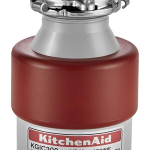 KitchenAid 84211643 1/2-Horsepower Continuous Feed Waste Food Disposer, Red