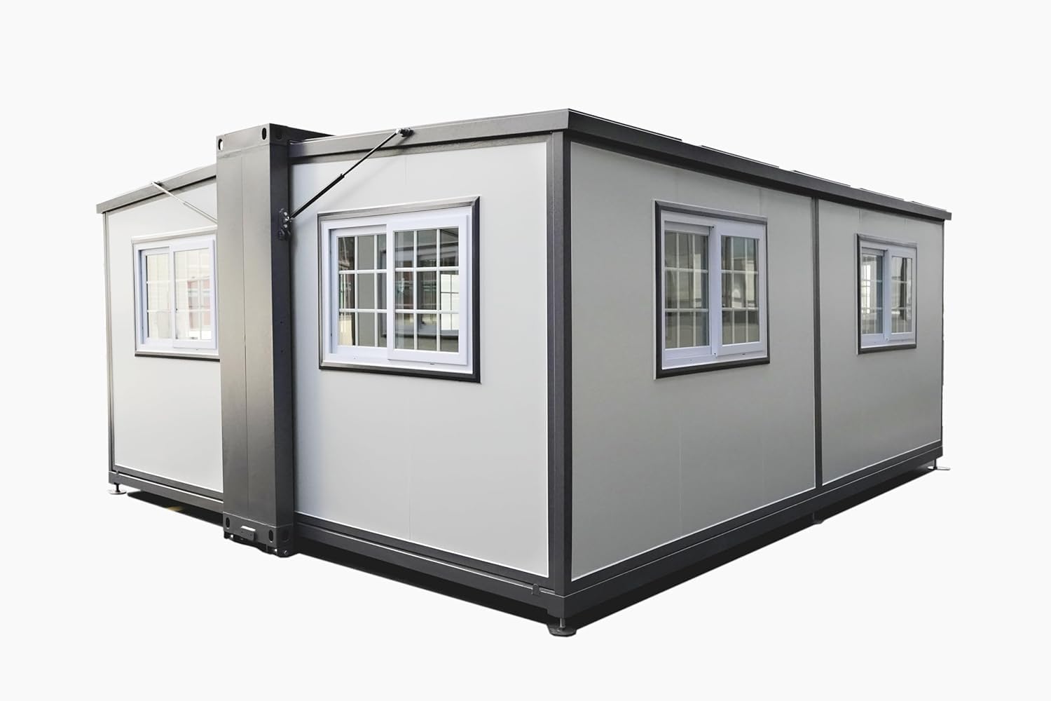 Portable Prefabricated Tiny Home. 20ft Double Wing Expansion Home Box. Mobile Expandable Plastic Prefab House for (Hotel, Booth, Office, Guard House, Shop, Villa, Warehouse, Workshop).