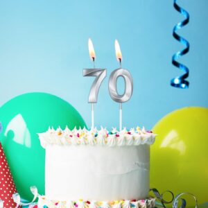 Silver 79th & 97th Birthday Candles for Cakes, Number 79 97 Candle Cake Cupcake Topper for Birthday Anniversary Party Decoration