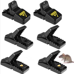 MATROTEL 6 Pack Rat Traps - Indoor/Outdoor Quick Effective Reusable Rat Snap Traps for Small to Large Rats, Instantly Kills with Powerful Steel Spring-Loaded Snap Trap