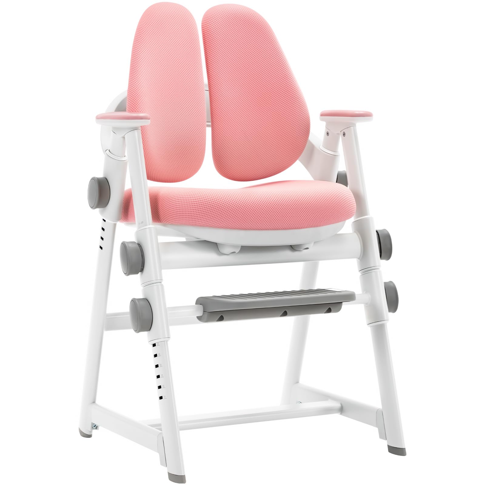 ROYALJOBO Adjustable Children's Table and Chair, Boys and Girls Aged 3 to 18 Years Old Learning Interest Chair, Adjustable Height, Suitable for Families, Schools,Student Chairs. (Pink)