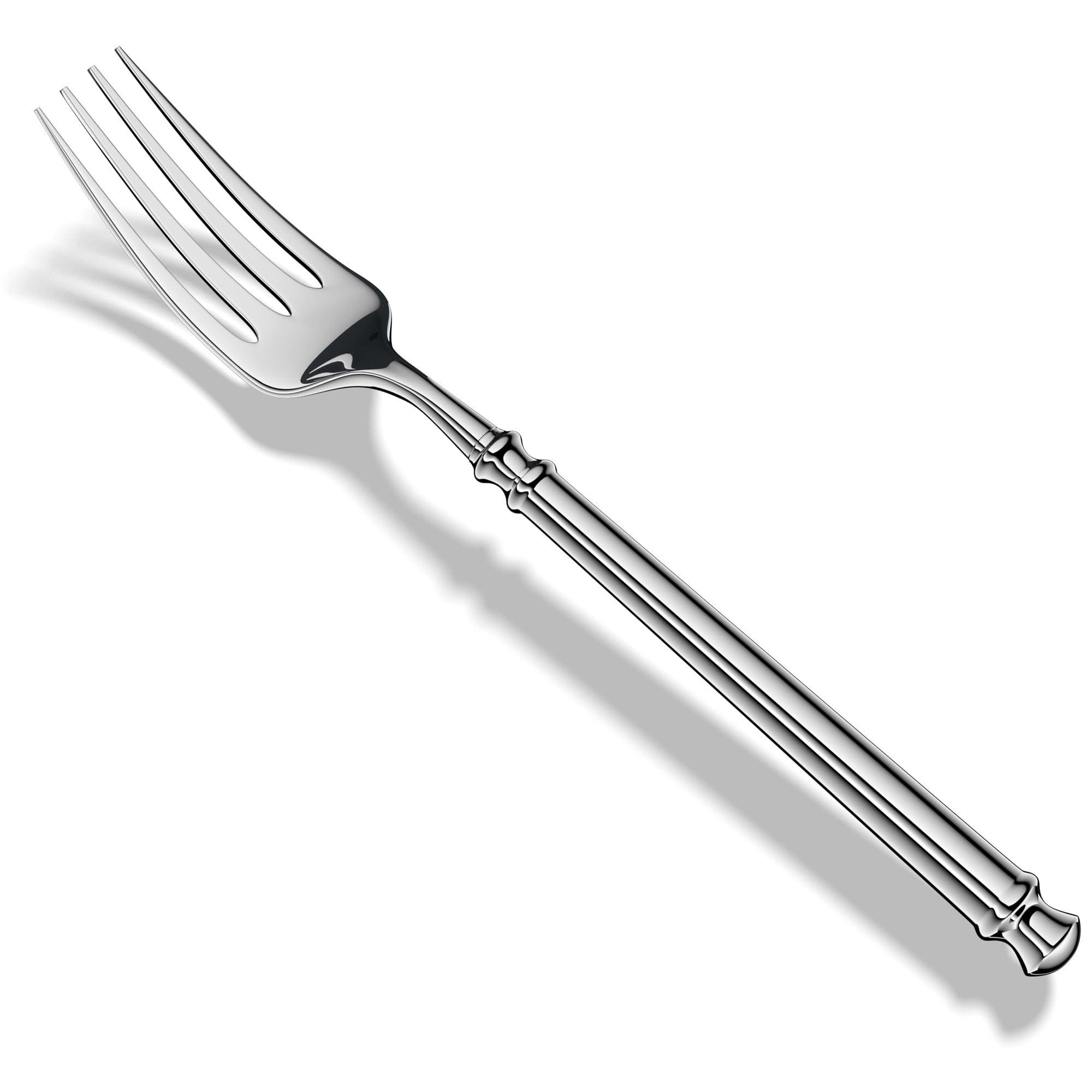 Dinner Forks,Manual Forged 18/10 Stainless Steel Silverware Forks,Modern Round Handle Cutlery Table Forks,Set of 4,Mirror Finish and Dishwasher Safe