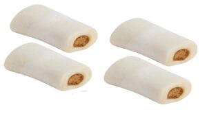 mpp stuffed cheese shin bones 4 inch refillable nutritious dog dental care chews (4 bones)