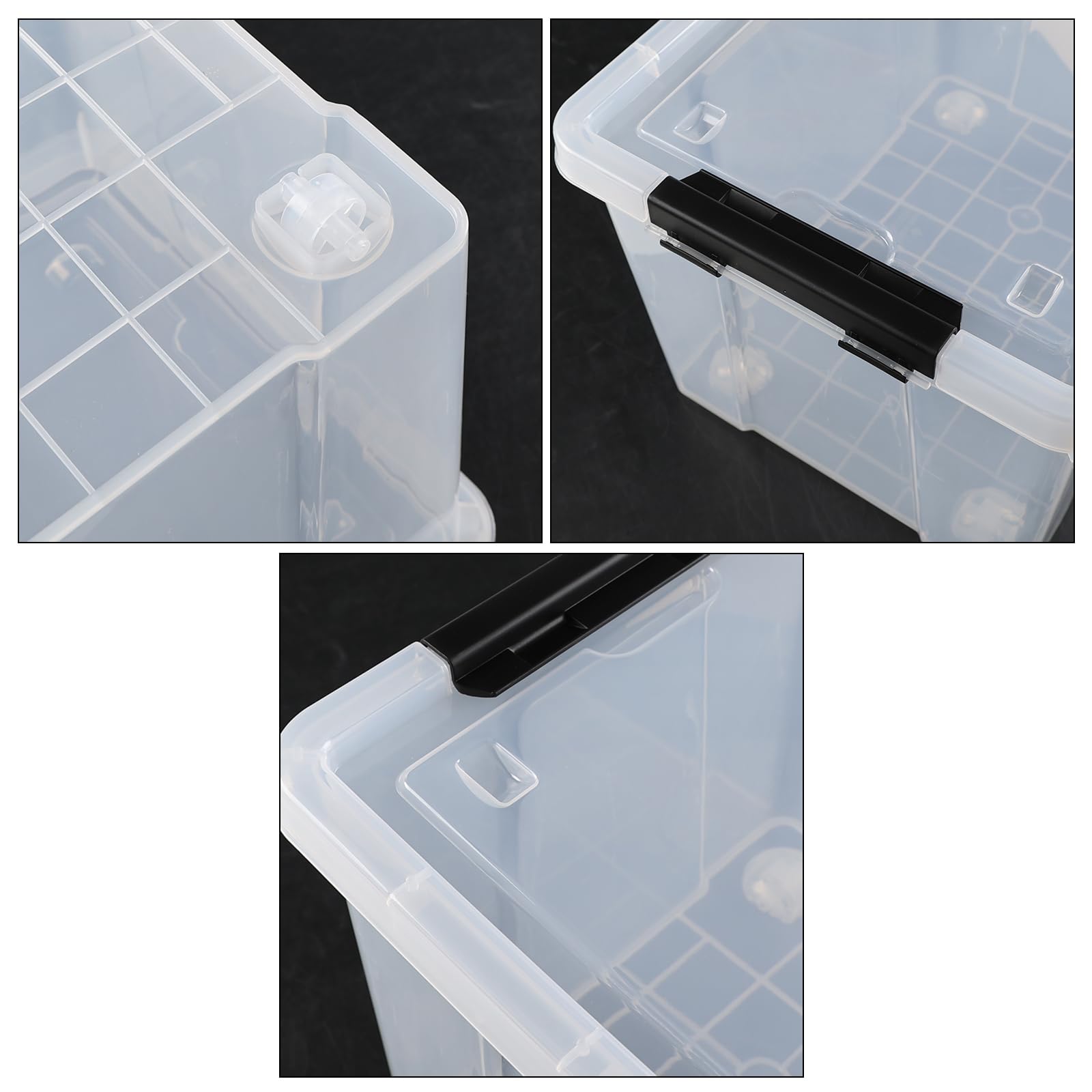 Taysisiter 40 Quart Plastic Clear Latching Bin with Lid, Plastic Storage Box with Wheels, 4 Packs