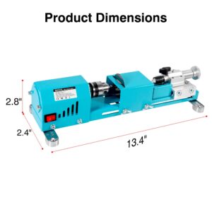 BERXOL Mini Wood Lathe Machine, 12V- 24VDC,7 Variabla Speeds 4000-9000 RPM, with Wood Lathe Milling Accessories, for Wood Polishing, Grinding, Cutting and Milling DIY … (A)